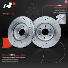 A-Premium 11.65 inch (295.8mm) Front Drilled and Slotted Disc Brake Rotors