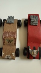 Lot of 5 Pinewood Derby Race Cars with Extras for Parts Cub Scouts