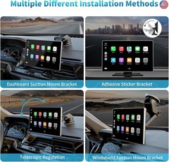 Portable Apple Carplay Screen for Car, 9″ Wireless Apple Carplay & Android