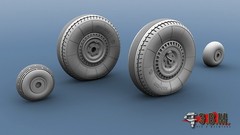 1:48 Resin Wheels Landing Gear for LaGG 3 scale model