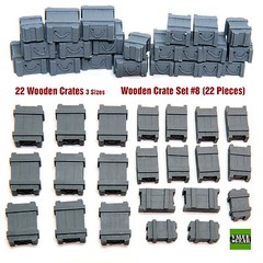 1/35 Universal Wooden Crates #8 – Value Gear Details – 22 pcs Resin Stowage