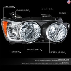 DNA MOTORING Right OE Style Headlight Compatible with 12-16 Chevy Sonic with