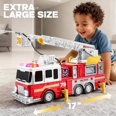 JOYIN Extra Large Toddler Fire Truck Toys for Boys with 33-inch Large, Red
