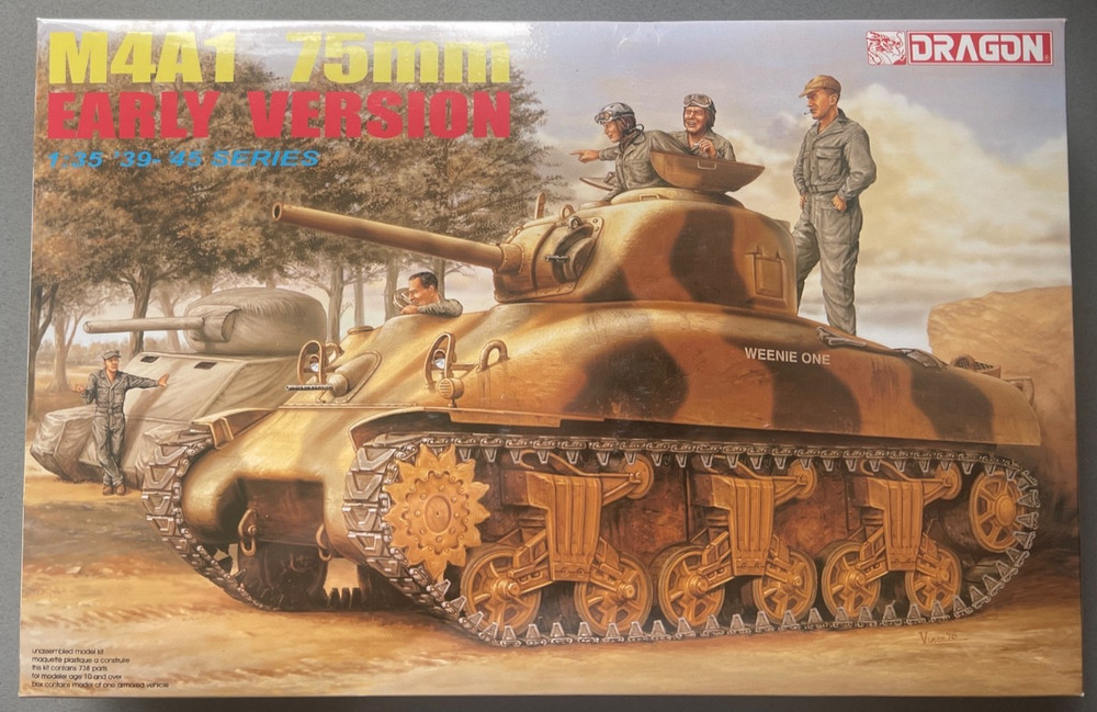 Dragon 6048 M4A1 75mm Sherman Early Version Medium Tank 1:35 Scale Model Kit DML