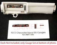 1972 CHEVROLET NOVA SS PRO STOCK “OLD PRO” GAUGE FACES – 1/25 AMT kits—PLS READ