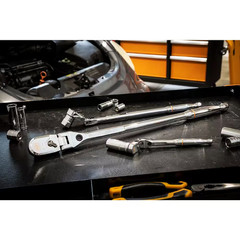 120XP 1/4 In., 3/8 In. and 1/2 In. Drive Locking Flex Head Ratchet Set (3-Piece)