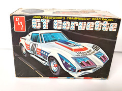 Vintage AMT Model Kit #T389 John Greenwood GT Corvette Racing 1/25 Parts Sealed