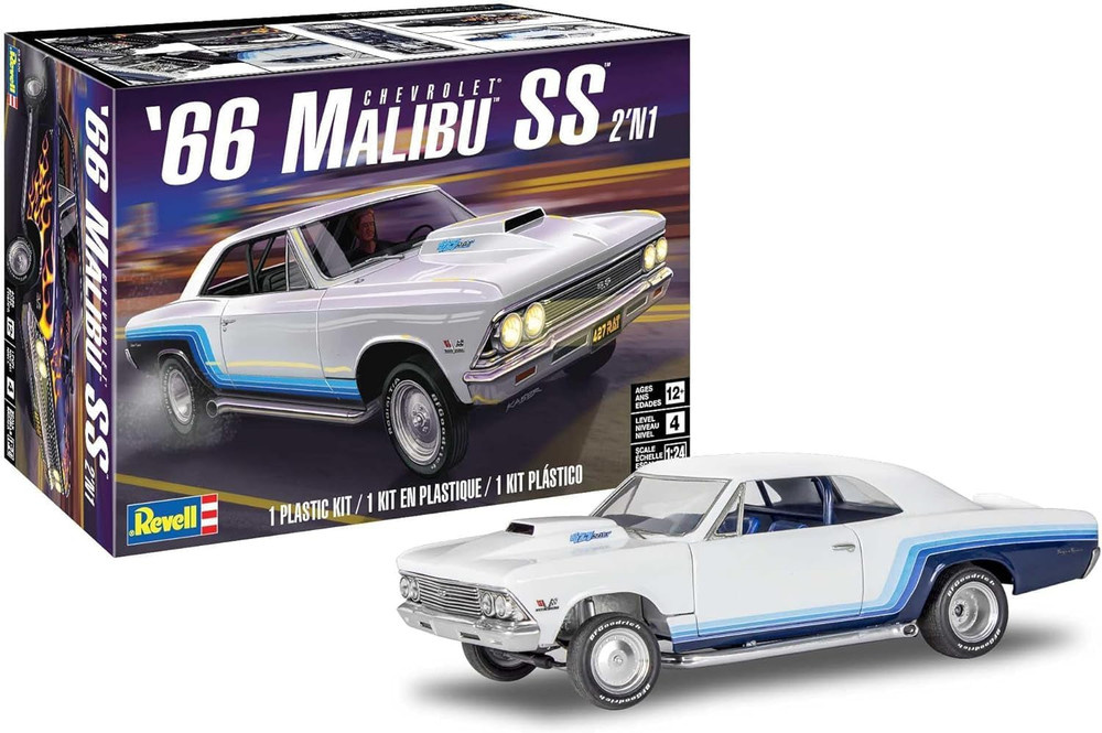 85-4520 1966 Chevy Malibu SS 2N1 Model Car Kit 1:24 Scale 92-Piece Skill Level 4