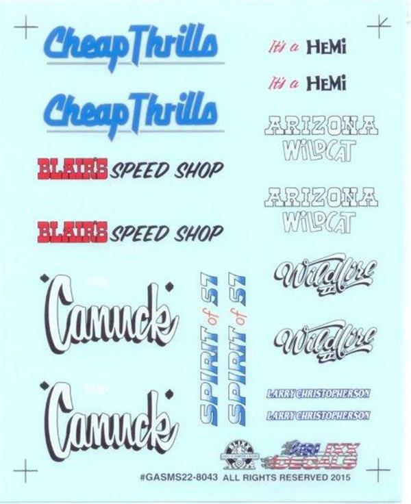 Slixx 8043 Gasser 22 Sheet decal