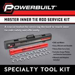 Master Inner Tie Rod Removal Tool Kit, 13 Pieces, Steering and Suspension, Adapt