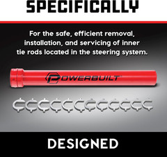 Master Inner Tie Rod Removal Tool Kit, 13 Pieces, Steering and Suspension, Adapt