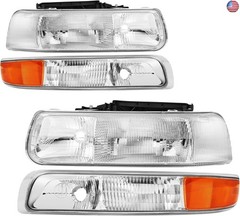 Headlights Assembly Compatible with 1999-2002 Chevy Silverado 1500 2500,