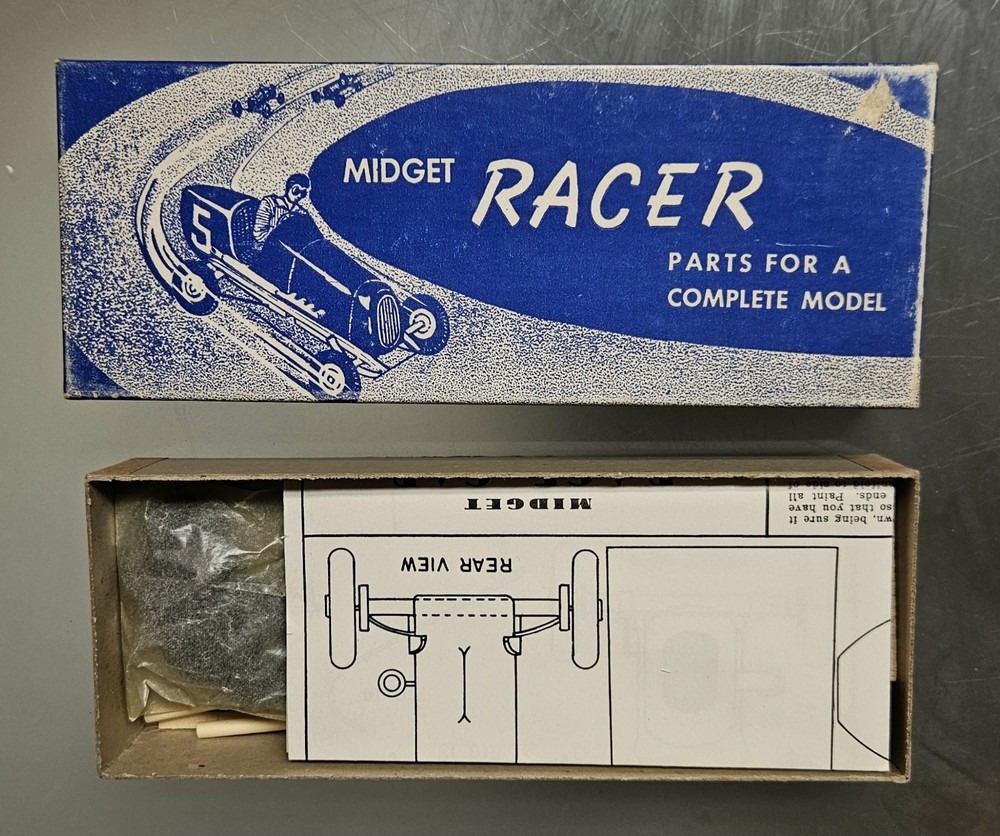 Ace Model Midget Racer Car 1945 Model. 5:R Balsa Wood Kit Rare! Gordon A. Babb