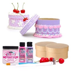 Love Color Frosting Fun Craft Kit Create 2 Frosted Fake Cake Storage Boxes – …