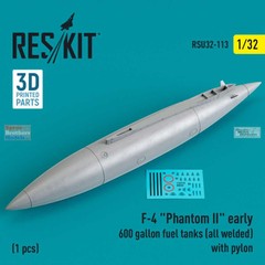 RESRSU320113U 1:32 ResKit F-4 Phantom II Early 600-gallon Fuel Tank (Welded)