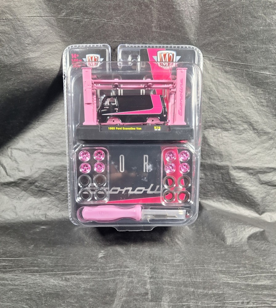 M2 Machines 1965 Ford Econoline Van 1:64 Scale Diecast Model Kit R76 PINK CHASE