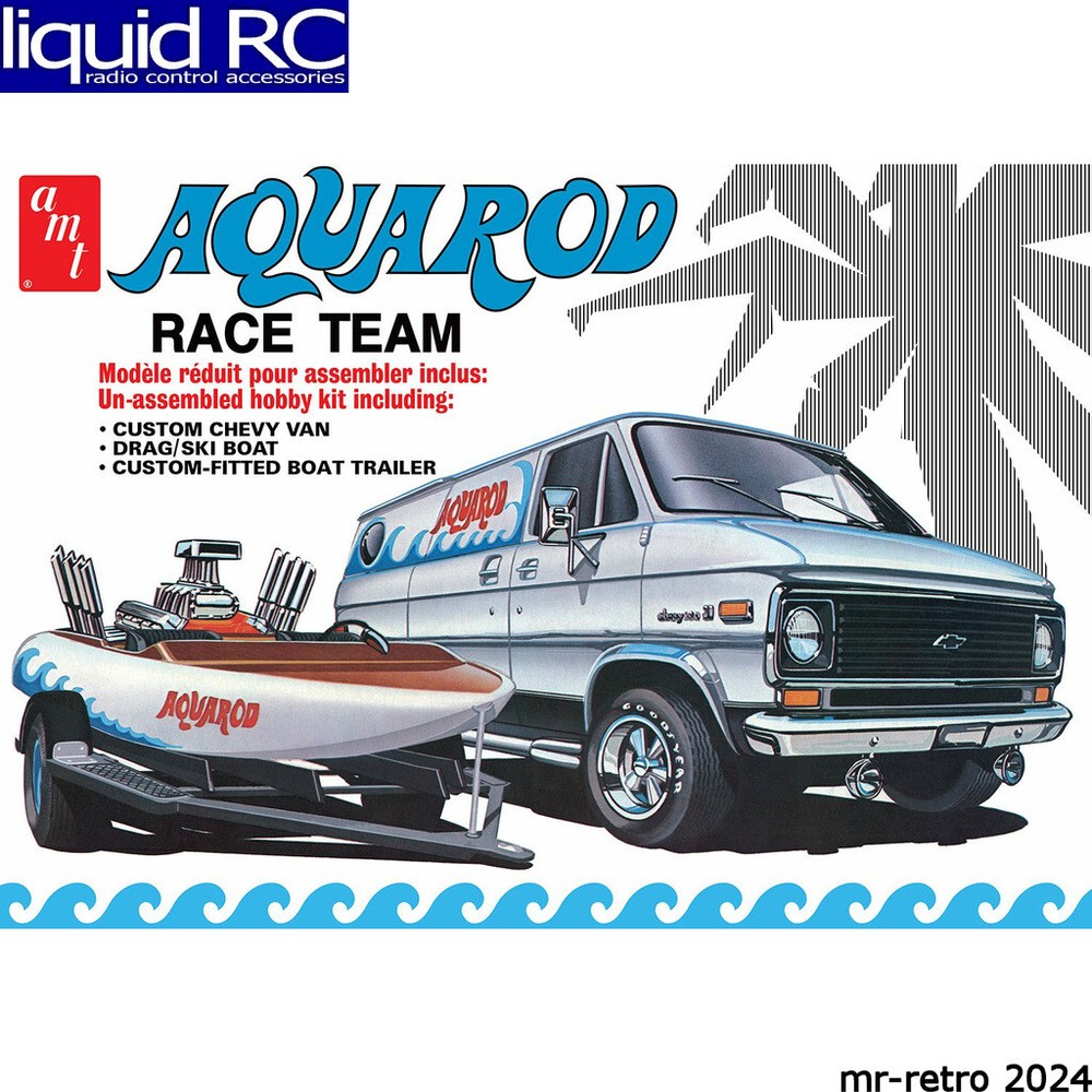 AMT 1338 Aqua Rod Race 75 Chevy Van Race Boat Trailer 1/25