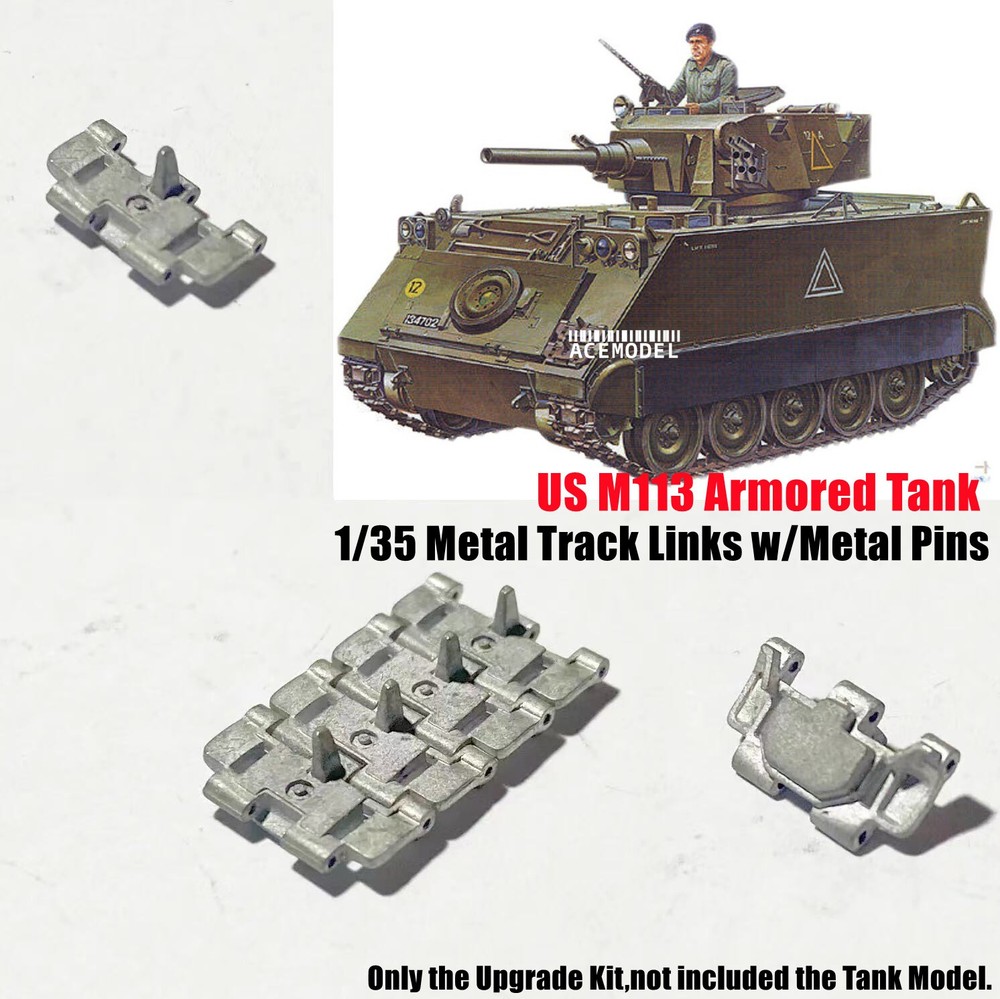 1/35 US M113 ACAV Tank Metal Tracks w/Drive Sprockets Set Fits AFV Club/Tamiya