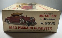 Vtg Hubley 1930 Packard Roadster Metal Model Kit 1/22 (ALL SEALED-Damaged Box)