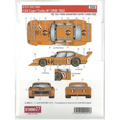 STUDIO27 Original Decals 1/24 Capri Turbo #1 DRM 1982 for TAMIYA DC1263