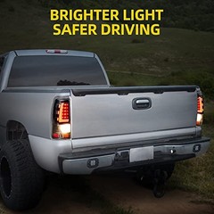 LED Tail Lights Assembly Compatible with 1999-2006 Chevy LED Tube-Clear Lens