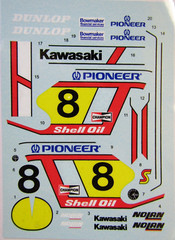 Decalpool 1/12 Kawasaki KR500 #8 GP Racer Kork Ballington 1982 Decal Sheet DP295