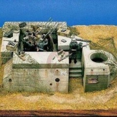 1/35 Diorama Atlantic Wall Trench FlaK Bunker Military Bunker Scene Accessories