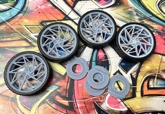 Resin 1/24 Scale 26-Inch BC Forged EH351 Style Model Car Wheels/Tires,1/25, Donk
