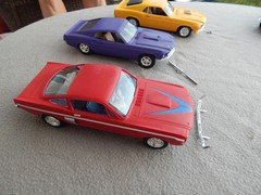 Vintage? 1960’s Ford Mustang Fastback Model Cars Lot Of 6 Built Junkyard Estate