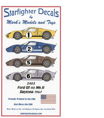 1:24 Ford GT40 Mk II Daytona 1967 Starfighters Decals Watersliding 2403