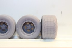 X=4 unpainted 1/25 scale resin model car dirt track tires and wheels ,