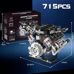 V8 Engine Model Kit with LED Lights & App Control – 715 PCS STEM Experience