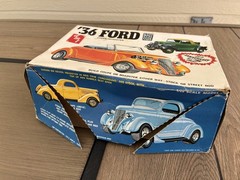 Vintage 1970s AMT ’36 Ford Coupe Model Kit #A136 (Partial Build) +FAST SHIPPING!