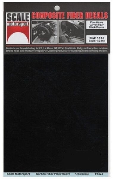 Scale Motorsport 1/24 Comp. Carbon Fiber Plain Weave Black on Pewter 1424 x