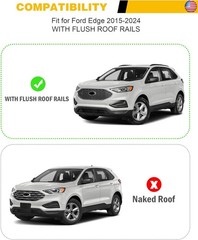 EZREXPM Roof Rack Cross Bars Fit for Ford Edge 2015-2024 Luggage Lockable