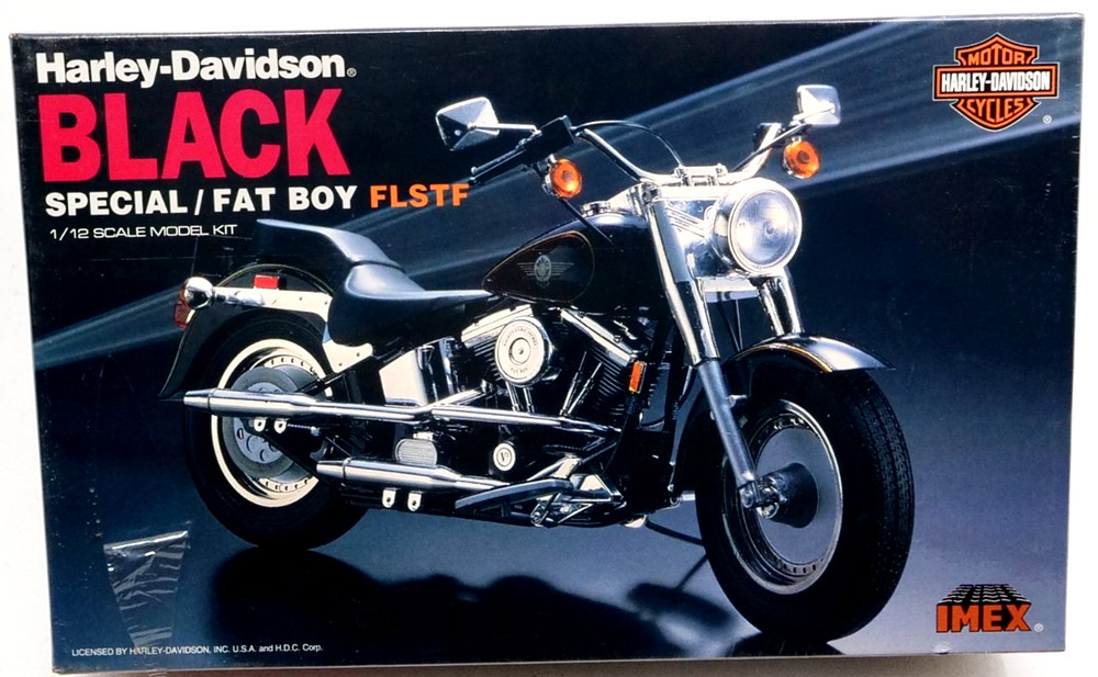 IMEX #473 1/12 Harley Davidson Black Fat Boy FLSTF Motorcycle Kit NEW Sealed