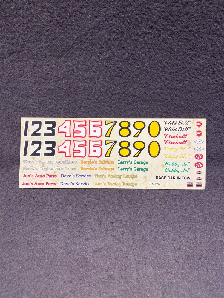 AMT ’65 Olds 88 Modified Stocker Decal Sheet Kit #30143 Vintage Wild Bill Garage