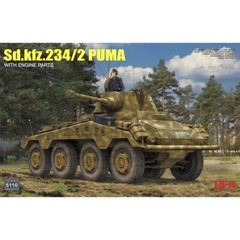 RYEFIELD MODEL RFM RM-5110 1/35 German Sd.kfz.234/2 Puma With Engine Parts