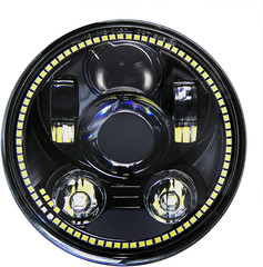 5-3/4 5.75″ LED Motorcycle Headlight with Halo DRL Compatible with Harley Davids