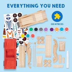 Wooden Race Car Craft Kit – 4 Small DIY Toys for Kids Boys Girls Ages 8+