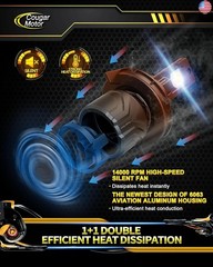 Cougar Motor H13 Bulbs, 9008 Fog Lights 6500K White Non-Polarity H13 Fog Bulb
