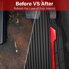 Heavy Duty Rubber Car Mats Metallic, Aluminum Film All Weather Floor Mats Waterp