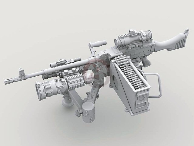 Legend 1/35 M240 Machine Gun on Vehicle Mount w/Swing Arm Var #3 (2 pcs) LF3D017