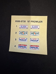 AMT/ERTL 8588 Plymouth Prowler with Trailer Parts Kit Bash Decals