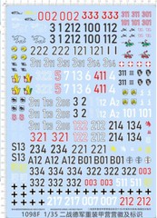 1/35 WWII GERMAN Tank Panzer Number Markings Military Model Water Slide Decal