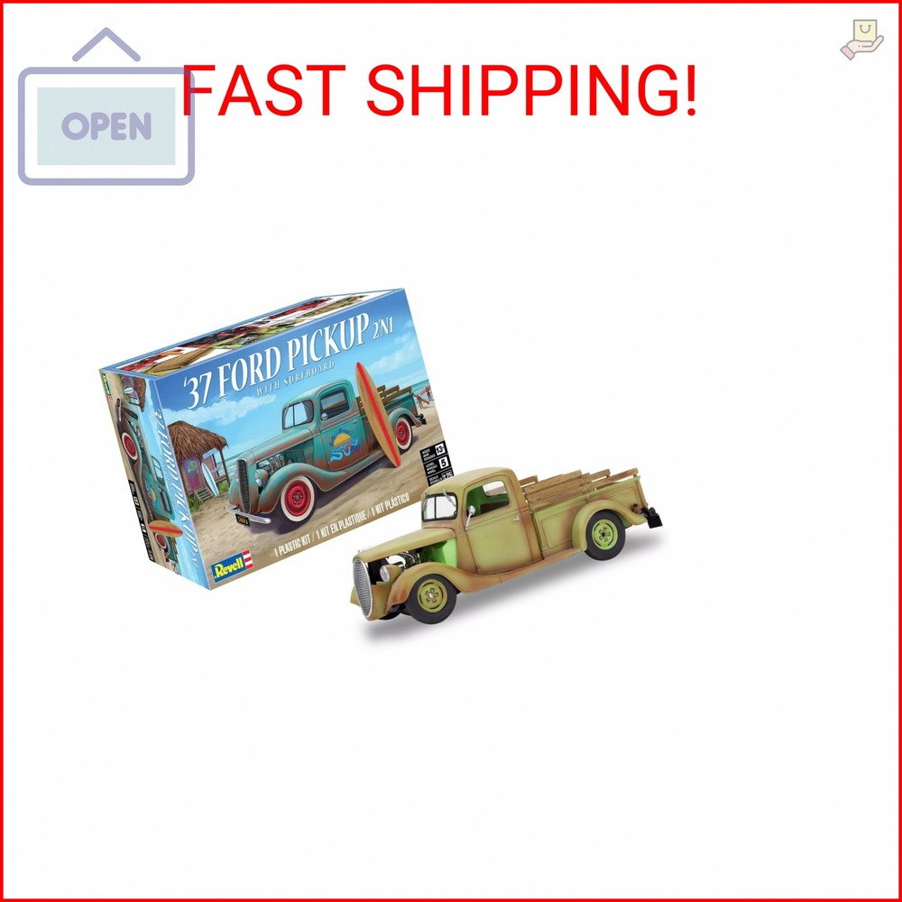 Revell 85-4516 1937 Ford Pickup Truck 2N1 w/Surf Board Model Car Kit 1:25 Scale