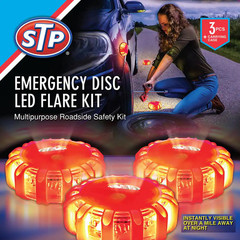 Emergency Car LED Road Flare Kits and Case, Requires 3 AAA Batteries (3-Pack)