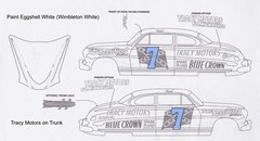 #7 Frank “Rebel” Mundy Tracy Motor Hudson 1/18th Scale Waterslide Decals