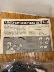 Vintage 1969 Revell Harley Davidson 1/8 Scale Police Bike Motorcycle Kit Parts