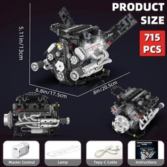 Build Your Own Realistic V8 Engine Model Kit That Runs Engaging STEM Experience